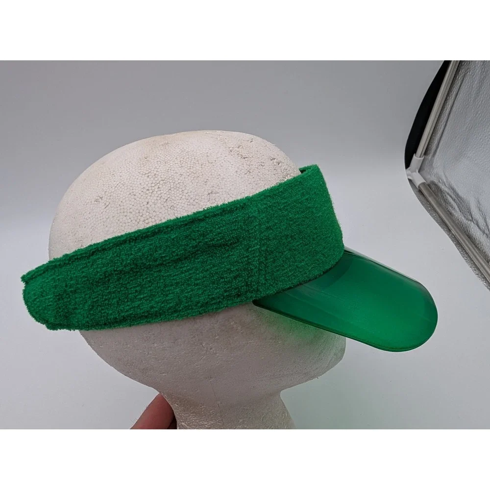Adidas Golf Wang Terry Cloth Visor Green Translucent Brim Trefoil Hat Adjustable